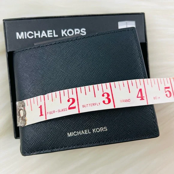 Michael Kors Andy Slim Billfold Wallet Black Saffiano Leather Gift Box - Picture 9 of 9